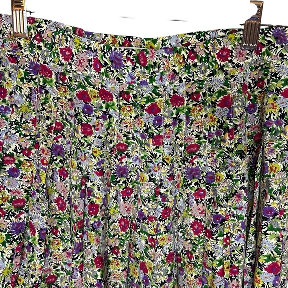 Liz Claiborne Vintage Floral Pleated Midi Skirt Multicolor Size 10 - Picture 4 of 8